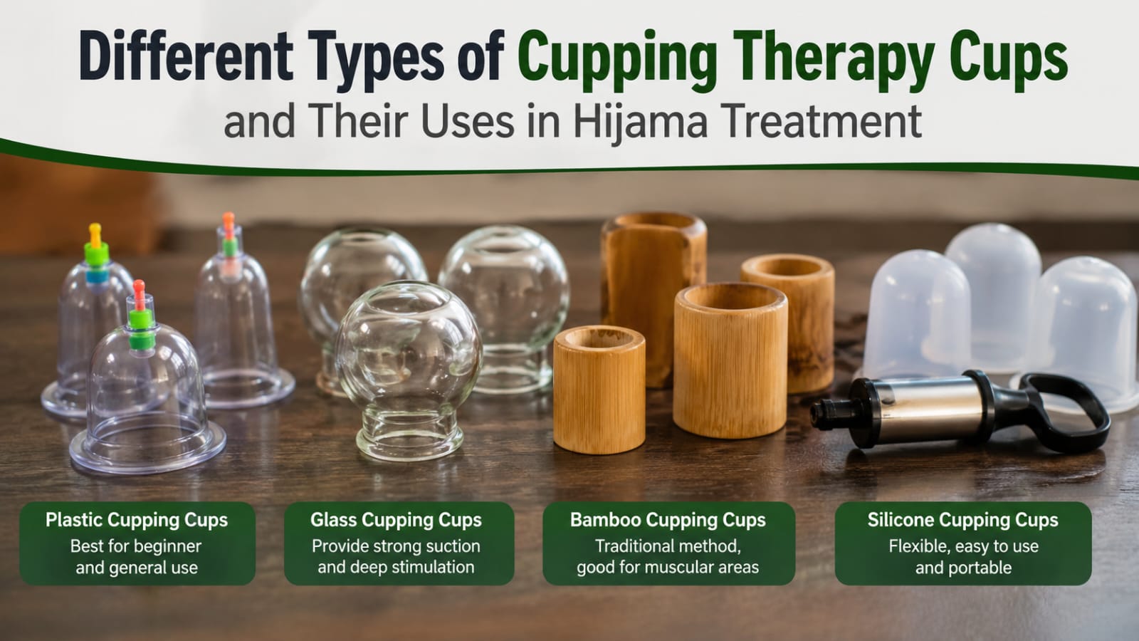 Different Types of Cupping Therapy Cups and Their Uses in Hijama Treatment