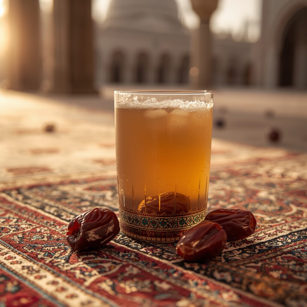 nabeez drink made with soaked dates in a glass