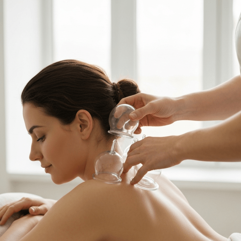 Hijama sunnah points for ladies perform cupping in a clinic