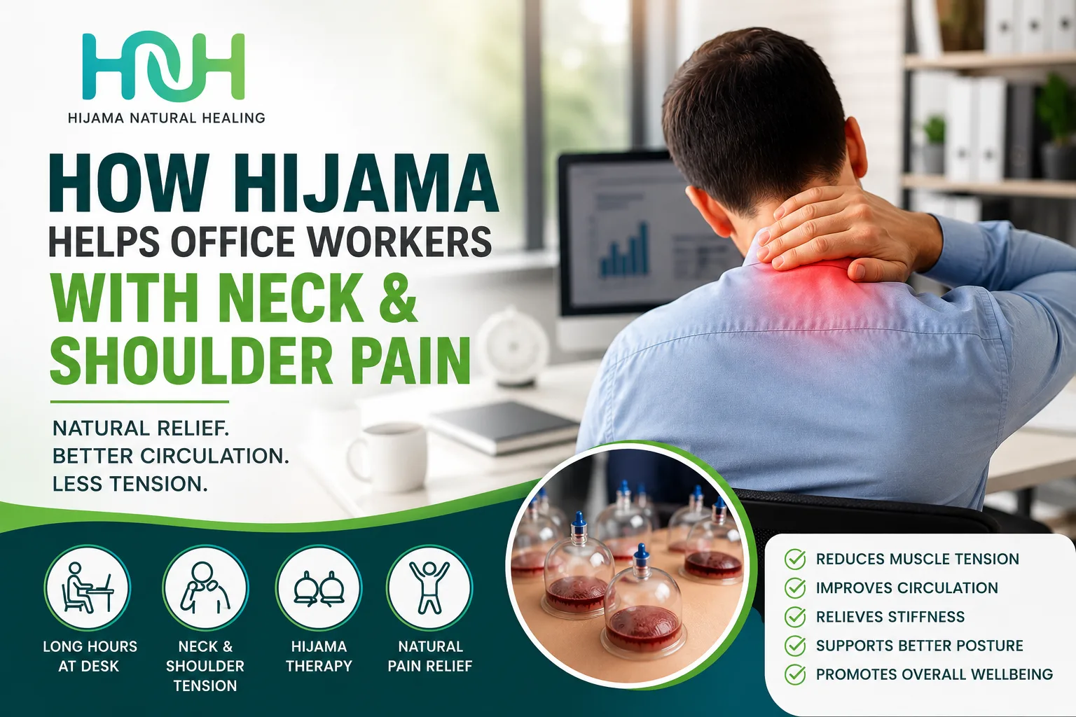 How Hijama Helps Office Workers With Neck and Shoulder Pain