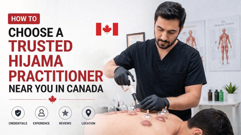 a hijama practitioner performe a hijama session in a clinic in toronto